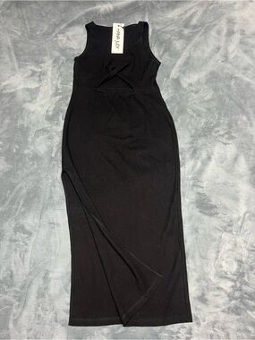 nANA judy Black Sleeveless Maxi Dress with Side Slit
